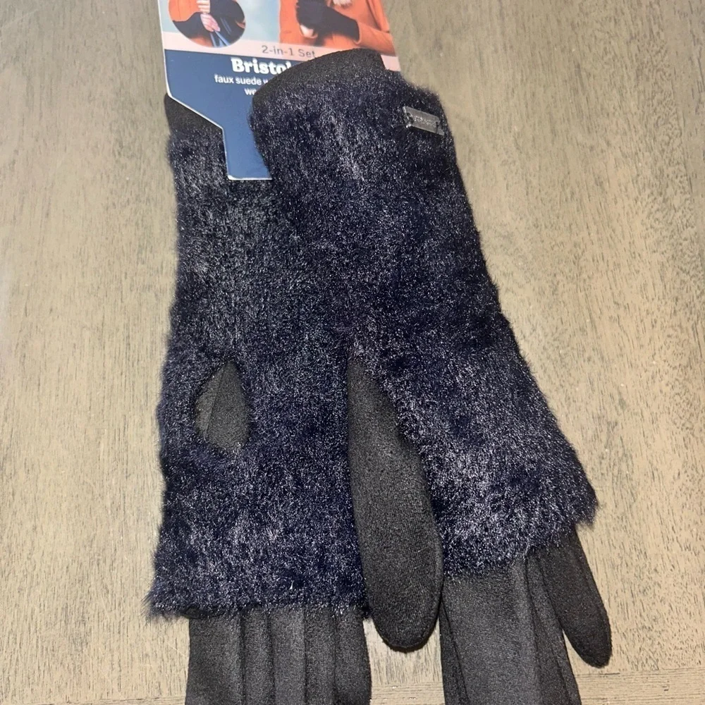 Knit Black 2-in-1 Gloves